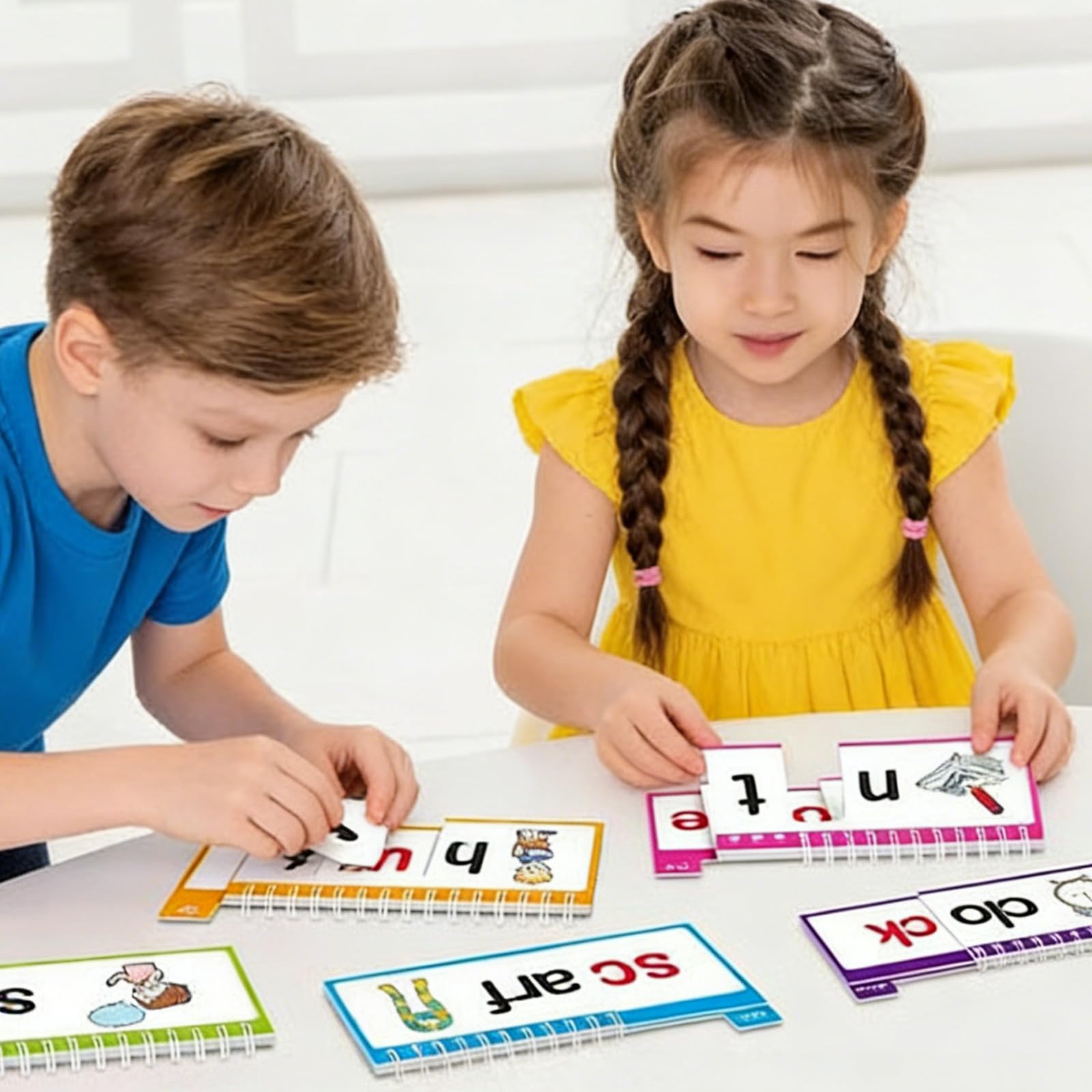 Libro sfogliato educativo fonetica per bambini con famiglie parole e design per migliorare le abilità lettura Libro sfogliato fonetica