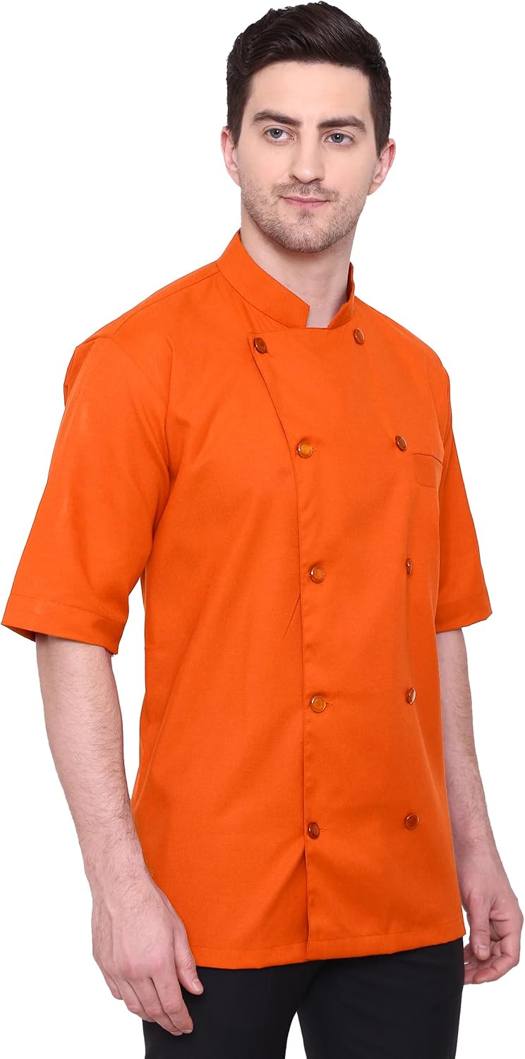 Leorenzo Creation PH-05 Men's Chef Coat Half Sleeves Chef Jacket (Size- XXS-7XL, Twelve Colours)