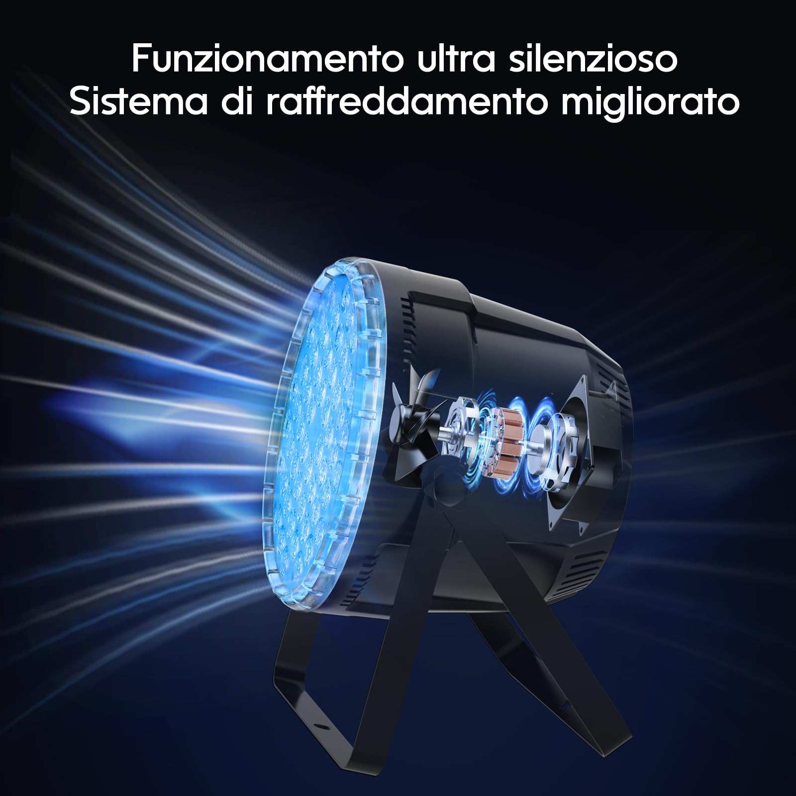 BETOPPER PAR LED 54x3W Faretti da Palco Par Can RGB 3-in-1 con Luminosità Superiore, Controllo Remoto, Effetti Stroboscopici e Wash DMX per Feste, Concerti, Matrimoni, Chiesa, Bar, Eventi(1pz)