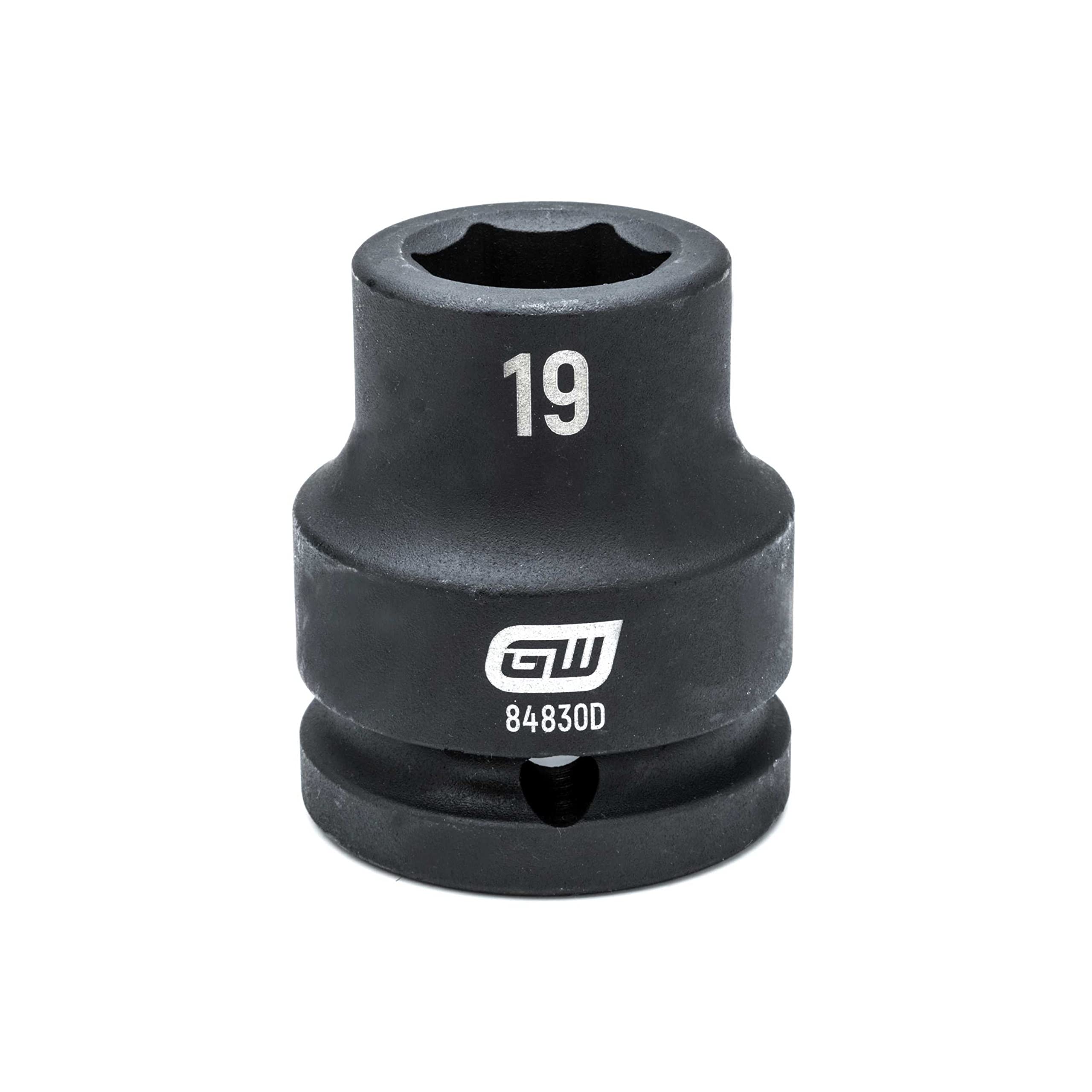 Gearwrench 84830D 3/10,2 cm Drive 6 Point standard Impact Metric socket 19 mm, nero