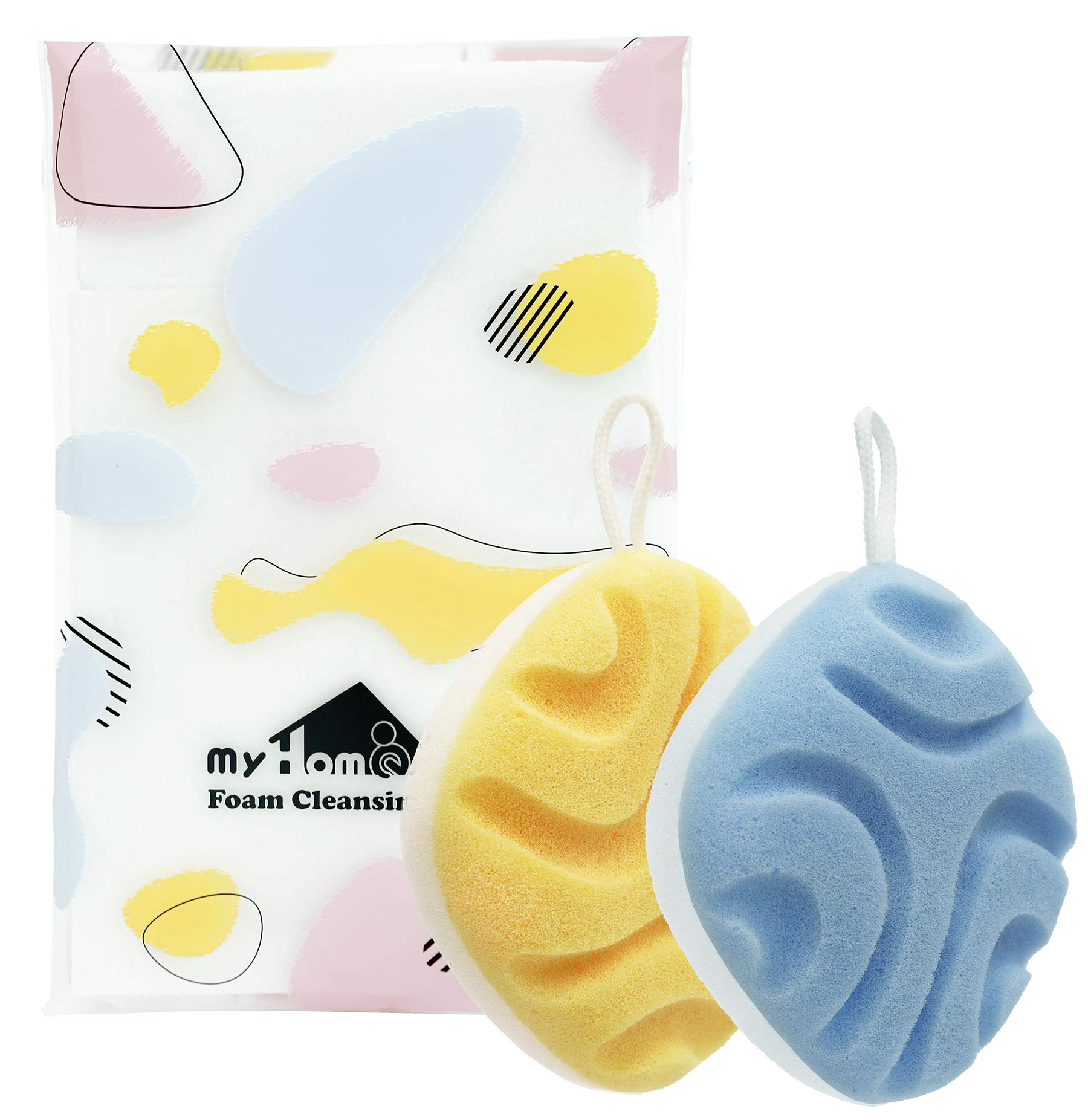 Luxury Beauty Face Cleanser Facial Sponges, 2 Sides, 2 Textures Face Sponge - Soft Caress and Mild Exfoliation | Pore Cleanser, Beauty Sponge | Face Sponges for Cleansing and Exfoliating, 2 Pack