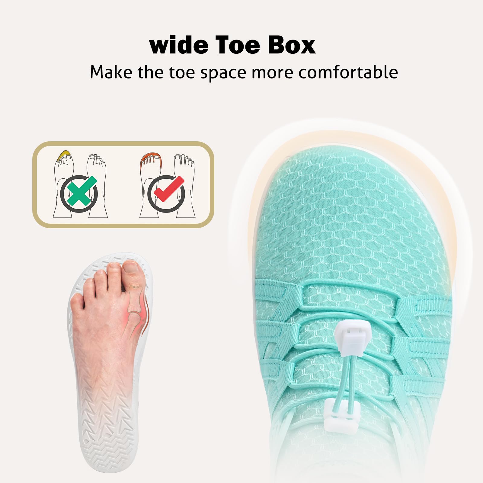 IceUnicorn Zapatos descalzos para mujer, zapatos descalzos anchos para hombre, puntera ancha, zapatos de baño, zapatos de playa, zapatos de natación, zapatos acuáticos