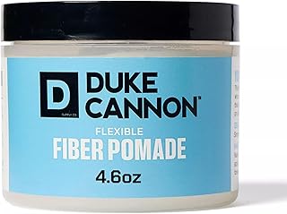 Duke Cannon Supply Co. Flexible Fiber Pomade – 4.6 oz – Strong Hold, No Shine, Water-Based for Easy Washout, Adds Texture & Volume for Shorter Hairstyles