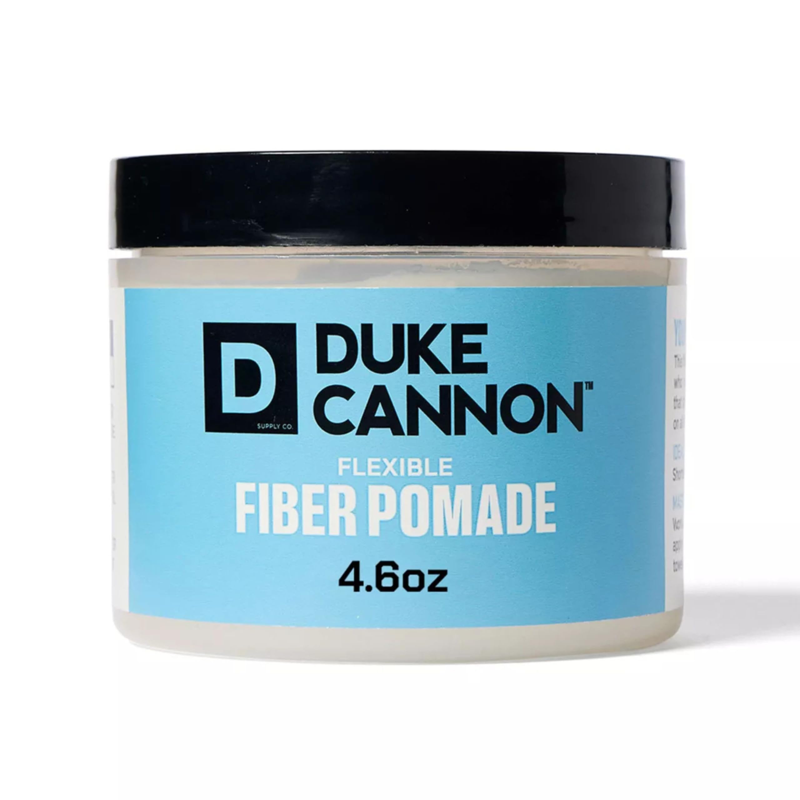 Duke Cannon Supply Co. Flexible Fiber Pomade – 4.6 oz – Strong Hold, No Shine, Water-Based for Easy Washout, Adds Texture & Volume for Shorter