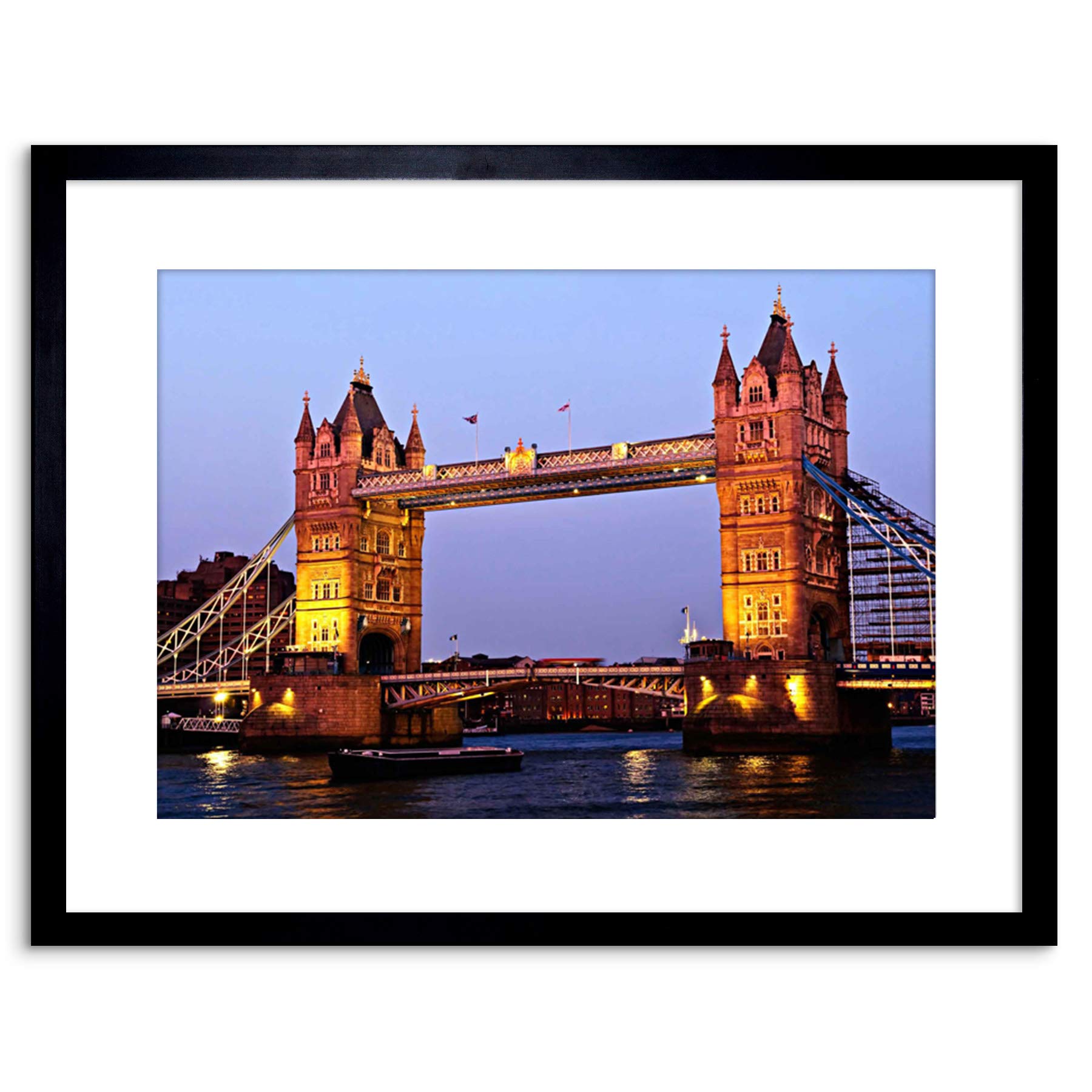 Wee Blue Coo PHOTO CITY LANDMARK TOWER BRIDGE LONDON DUSK FRAMED PRINT F97X6670
