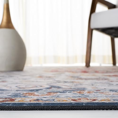 Miniatura 6 de SAFAVIEH Tucson Collection - Alfombra de área de 5 x 8 pies, color gris y óxido, diseño desgastado elegante, no desprende pelusa, lavable a máquina