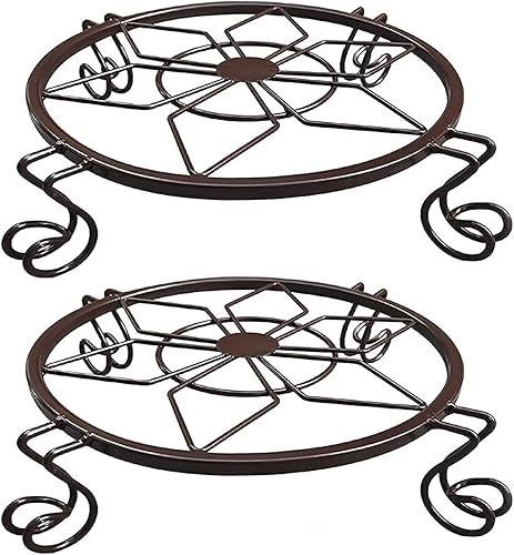 Soporte para macetas resistente, paquete de 2 soportes para macetas para interiores y exteriores, decoración del hogar y jardín (champán)