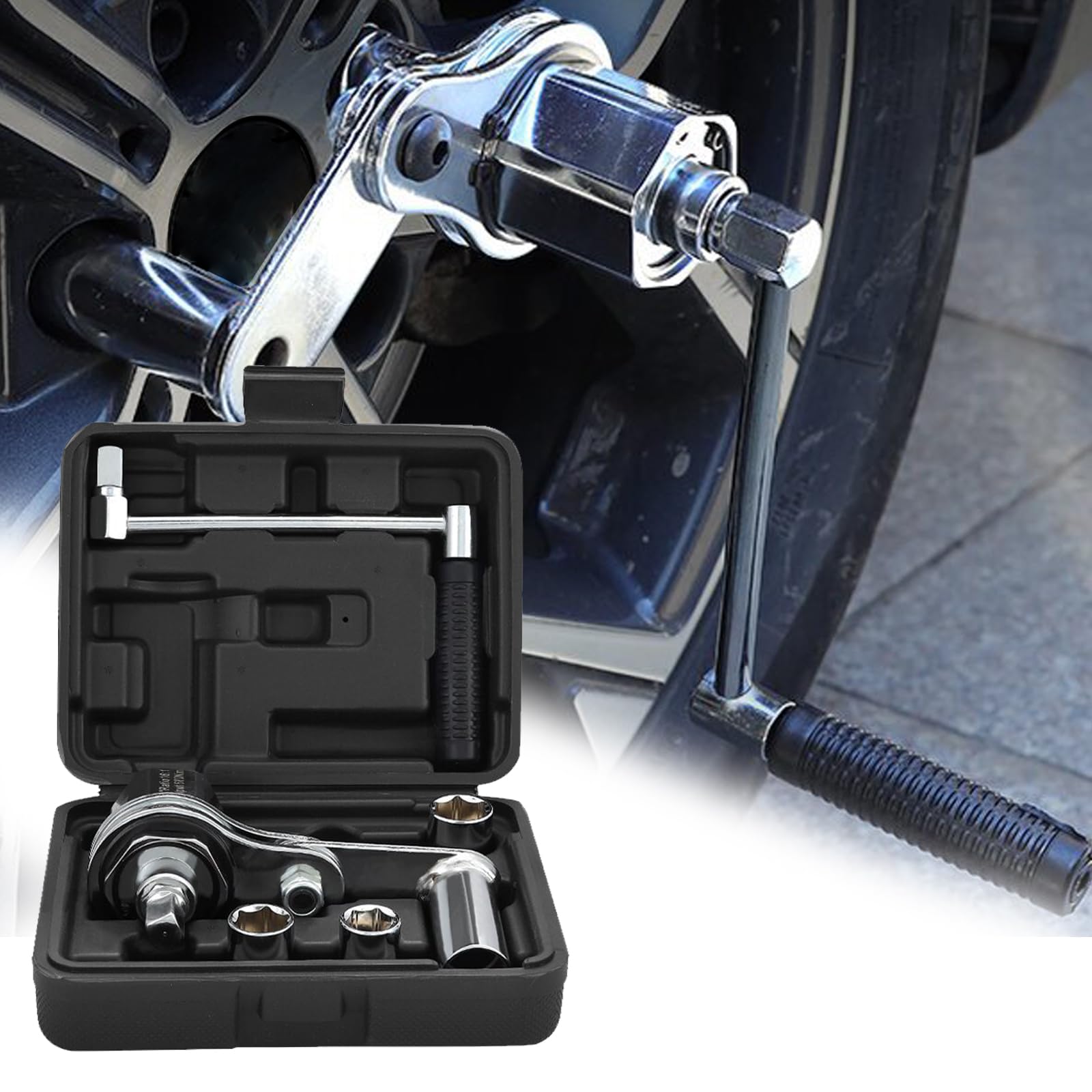 Kit Chiave Avvitatore Per Gomme Auto - 3 Boccole 17/19/21 Mm - Moltiplicatore Di Coppia 1:16 - Facile E Senza Sforzo