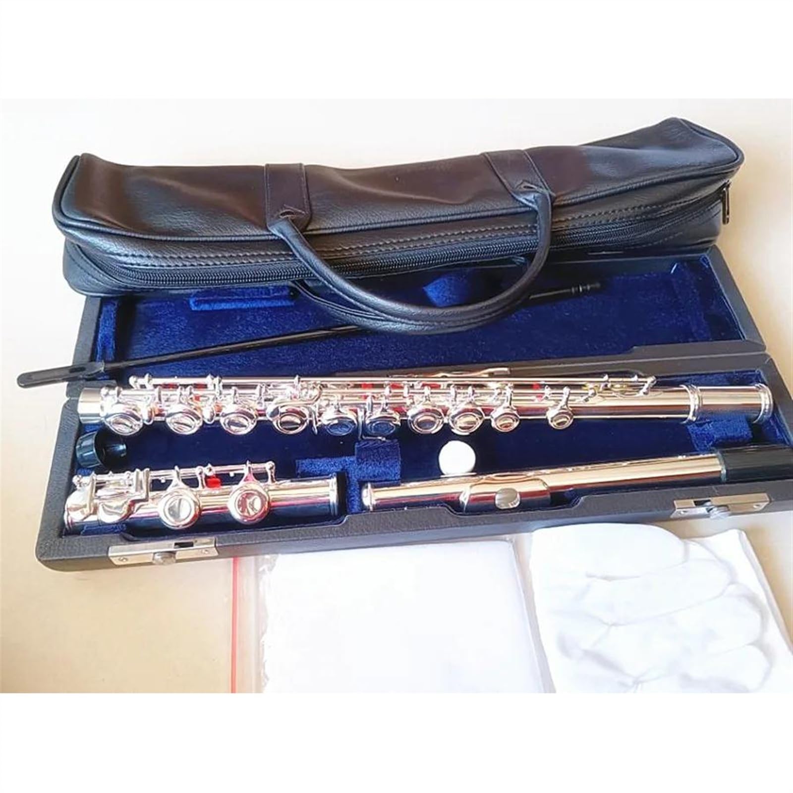 Professionale Flauto Traverso Corpo Placcato Argento Cupronichel 16 Fori Fori Chiusi Strumento Flauto Traverso Chiave C Con Chiave Mi