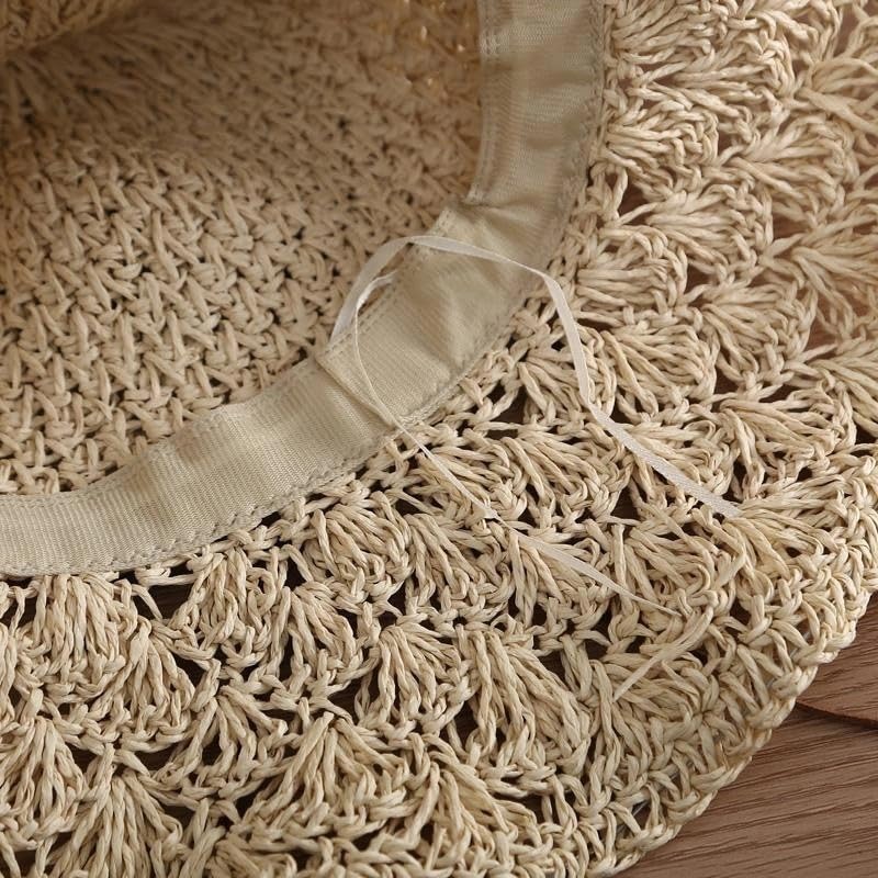 Sombrero de paja para mujer con ala ancha y protección UV miniatura 7