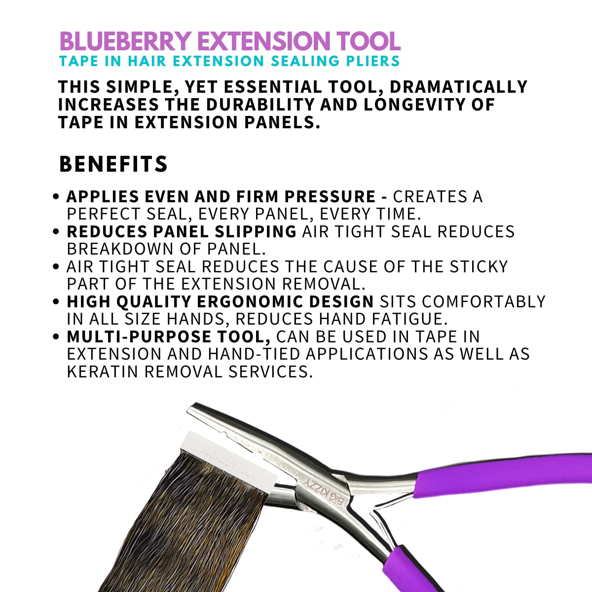 Big Kizzy Hair Extensions Tape Pressing Sealing Tool + 72 Tabs Regular Hold + 72 Tabs Extra Hold 4cm x .8cm Hair Extension Tape. Compatible with Hot Heads, Hairdreams, Babe & Most Other Brands.