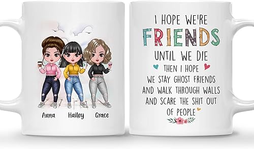 Gossby Taza personalizada para hermana  I Hope We'll Be Friends (3 Sisters) de 11 onzas, tazas personalizables de 15 onzas, tazas con personajes