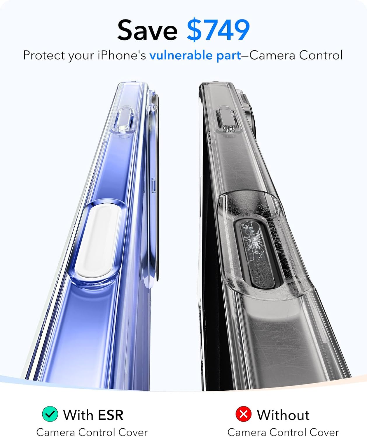 ESR for iPhone 16 Plus Case, Camera Control Button Compatible with MagSafe, Military-Grade Protective Case for iPhone 16 Plus,Built-in Stash Stand Phone Case, Scratch-Resistant Back Cover, Clear - Image 4