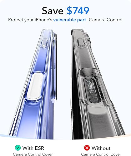 Vista 204 de ESR - Funda para iPhone 15 compatible con MagSafe, funda protectora de grado militar con soporte integrado, cubierta trasera resistente a