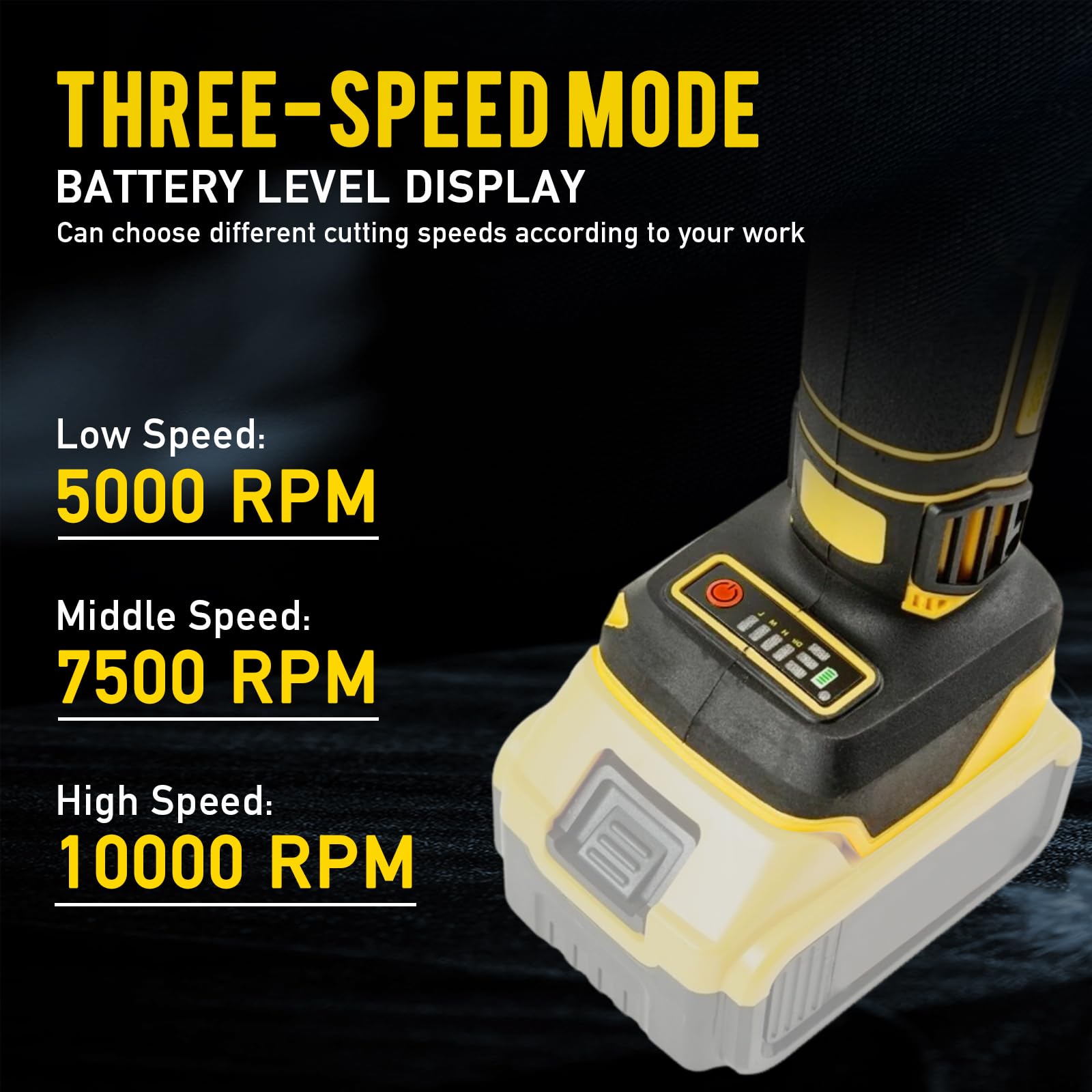 Bezprzewodowa szlifierka kątowa, bezszczotkowa szlifierka kątowa, kompatybilna z akumulatorem Dewalt 20 V, 125 mm, 10000 obr./min, profesjonalna elektryczna szlifierka kątowa z pomocniczym uchwytem