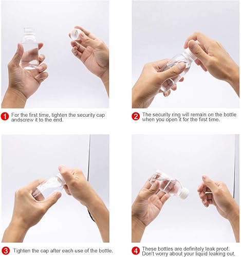 Miniatura 4 de TrendBox - Mini almacenamiento de PET vacío transparente 3.4 fl oz3.53 oz100 cc botellas de plástico duro duradero tapa tapa tapa redonda relleno