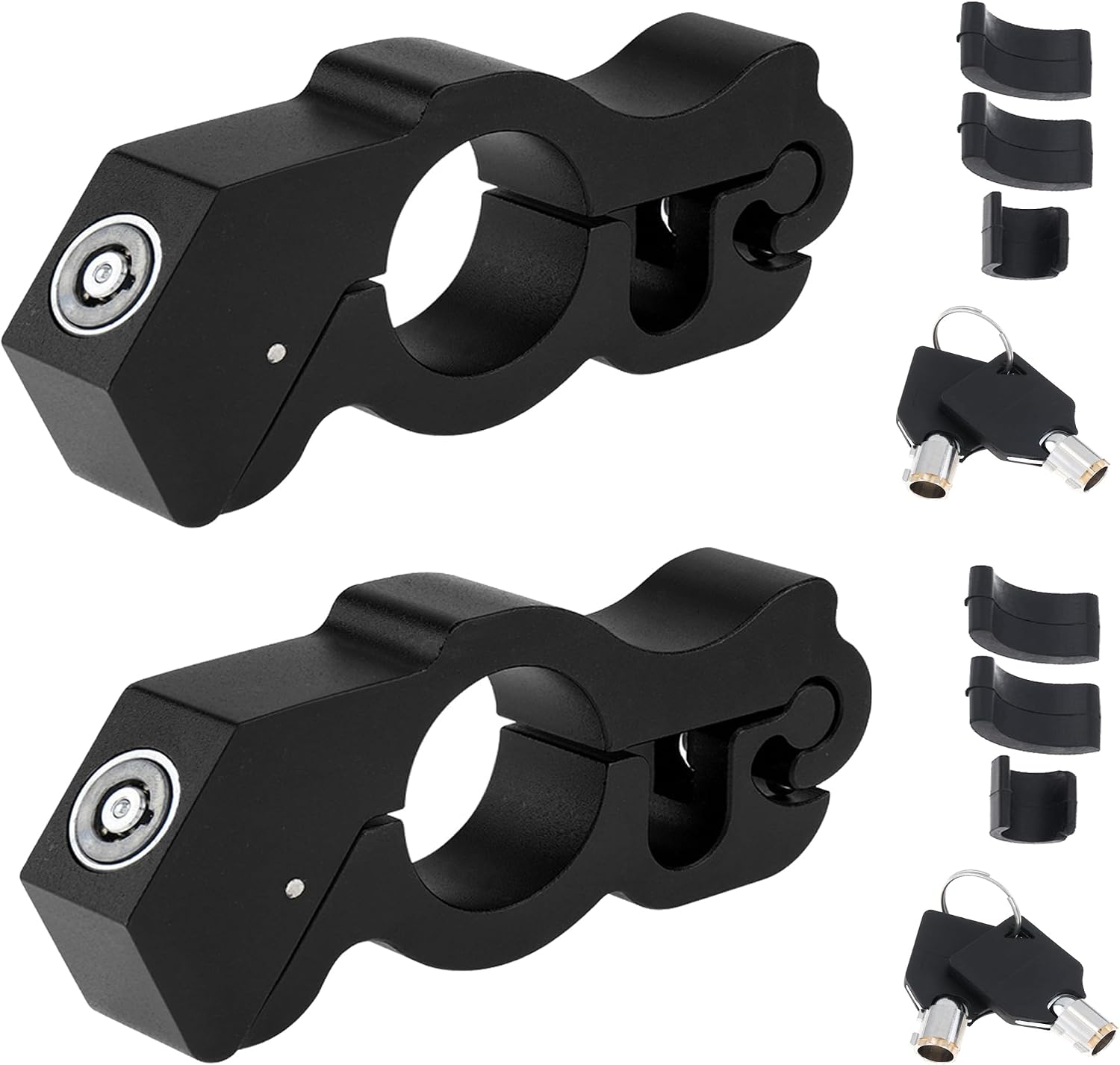 Windance 2Pack Heavy Duty Motorcycle Anti Theft Handlebar Throttle Security Lock Front Brake Lever Lock on Dirt Bike Moped Scooter ATV (Black)
