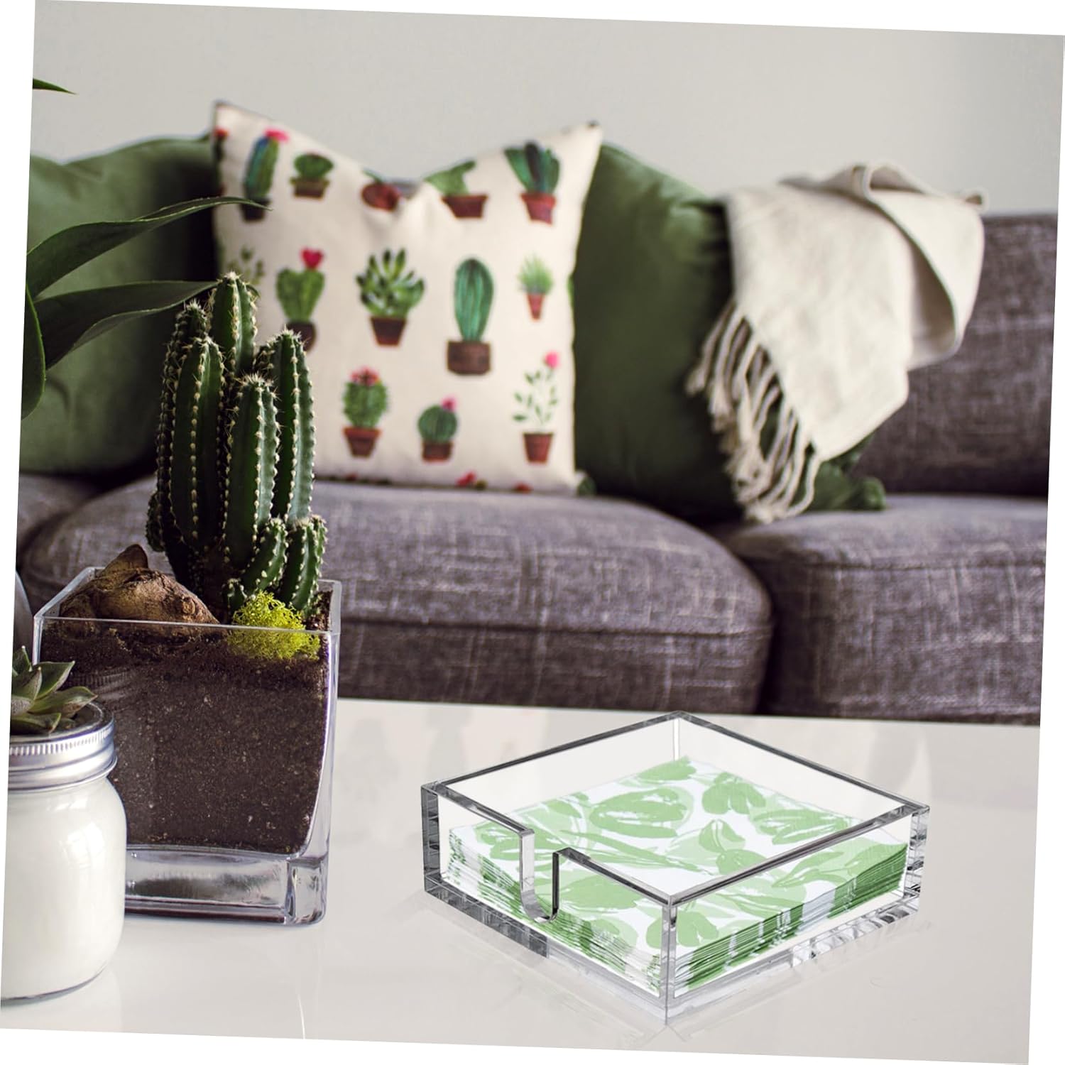 IMIKEYA 1pc Acrylic Napkin Holder for Parties Banquets Dinners Stylish Tissue Organizer Fits Lunch Napkins Tabletop Decoration