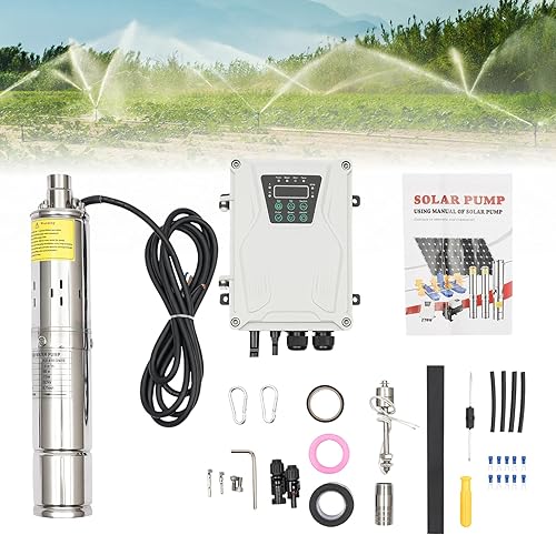 Miniatura 7 de Bomba sumergible solar de pozo profundo de 3 pulgadas, 24 V, 270 W, bomba de agua solar sumergible de acero inoxidable para riego agrícola + kit de