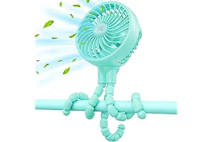 GUSGU Stroller Fan Clip on for Baby, Flexible Tripod Stand & Rechargeable...