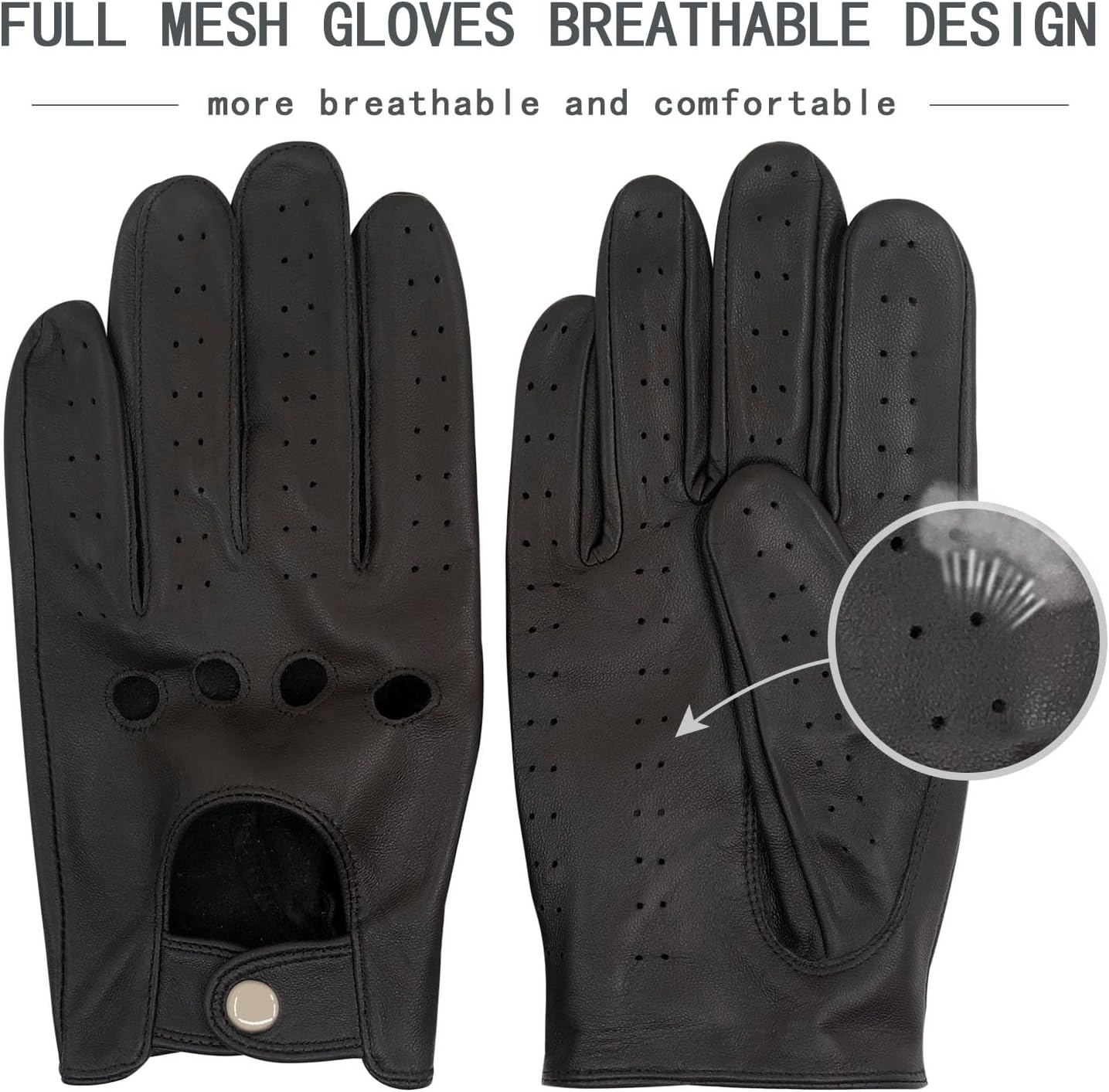 ZLUXURQ Mens Touchscreen Professional Leather Driving Gloves Unlined -Soft and Thin Italian Lambskin - Image 4