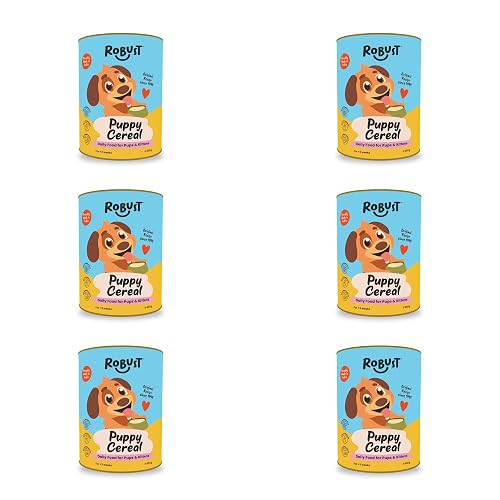 Robust Puppy Cereal Recipe with Probiotics for Boosting Immunity | Easy to Prepare Power Dog Food | All - Natural Ingredients Vegetarian Pet Food | Breeders Pack | Pack of 6 Inside, Powder