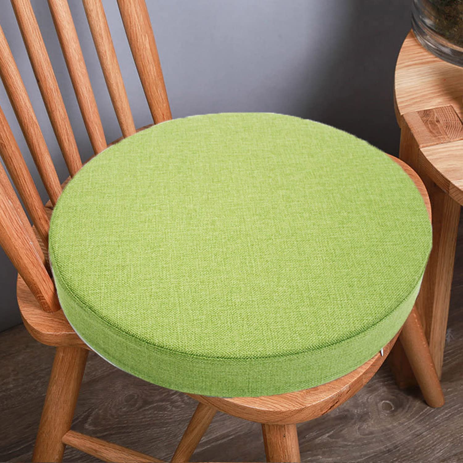 Waigg Kii Thicked 3/5/8cm Chair Pad Cushion,Dining Chair Cushions Seat Pad Round 40/45cm Soft Chair Pads for Indoor Office Patio Garden (45x45x5cm,Green)