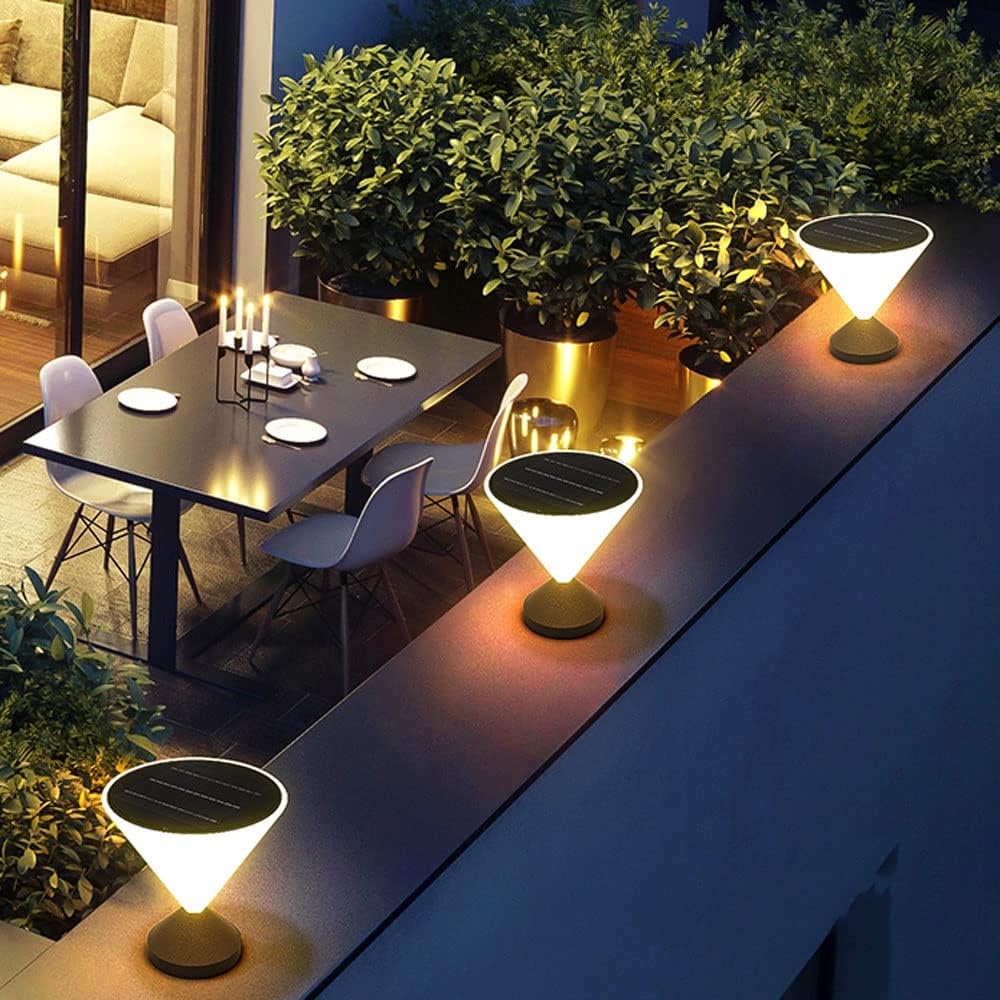 Solar Post Lantern Lamp,Modern Outdoor Fence Deck Column Cap Light Lantern,European Style Simplicity 3000K Landscape Lighting Fixtures,Stainless Steel Waterproof IP54 Stigma Lamps,for Garden