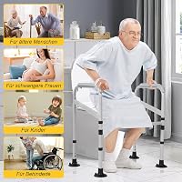 MYOYAY WC Kapaszkodó Keret Időseknek - Állítható Magasság, Fúrás Nélküli Telepítés, 100kg Teherbírás, Csúszásgátló Talpak, Fürdőszobai Bizto 6