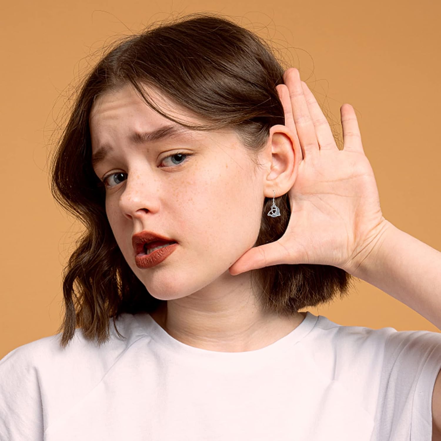 Celtic Knot Sterling Silver Crescent Moon Drop Dangle Earrings - Irish Celtic Moon Jewelry for Women - Image 4