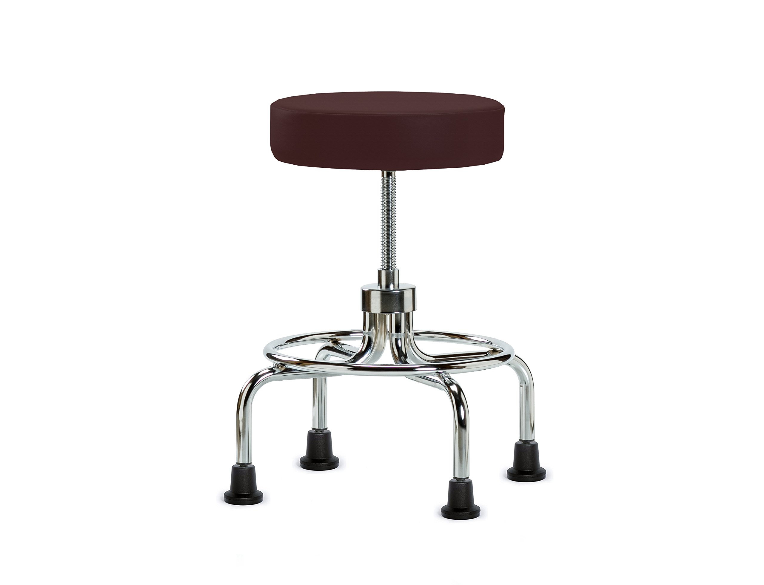 Perch Retro Exam Stool, Glides, 20.5-25.5", Burgundy Fabric