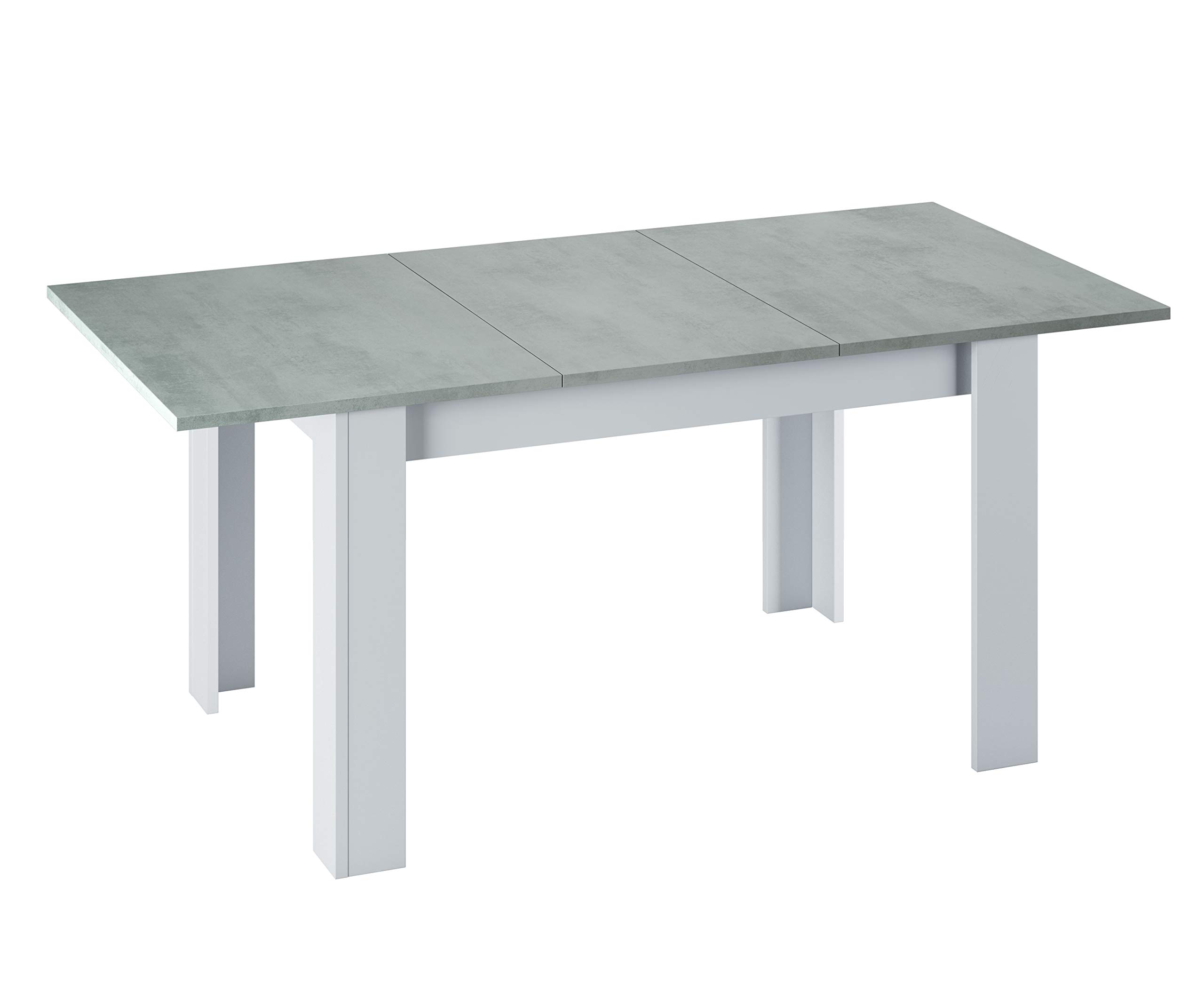 amuéblate online - Mesa de Comedor Extensible de salón o Cocina, Acabado en Artik y Gris Cemento, Modelo Noia, Medidas: 140-190 cm (Largo) x 90 cm (Ancho) x 78 cm (Alto)
