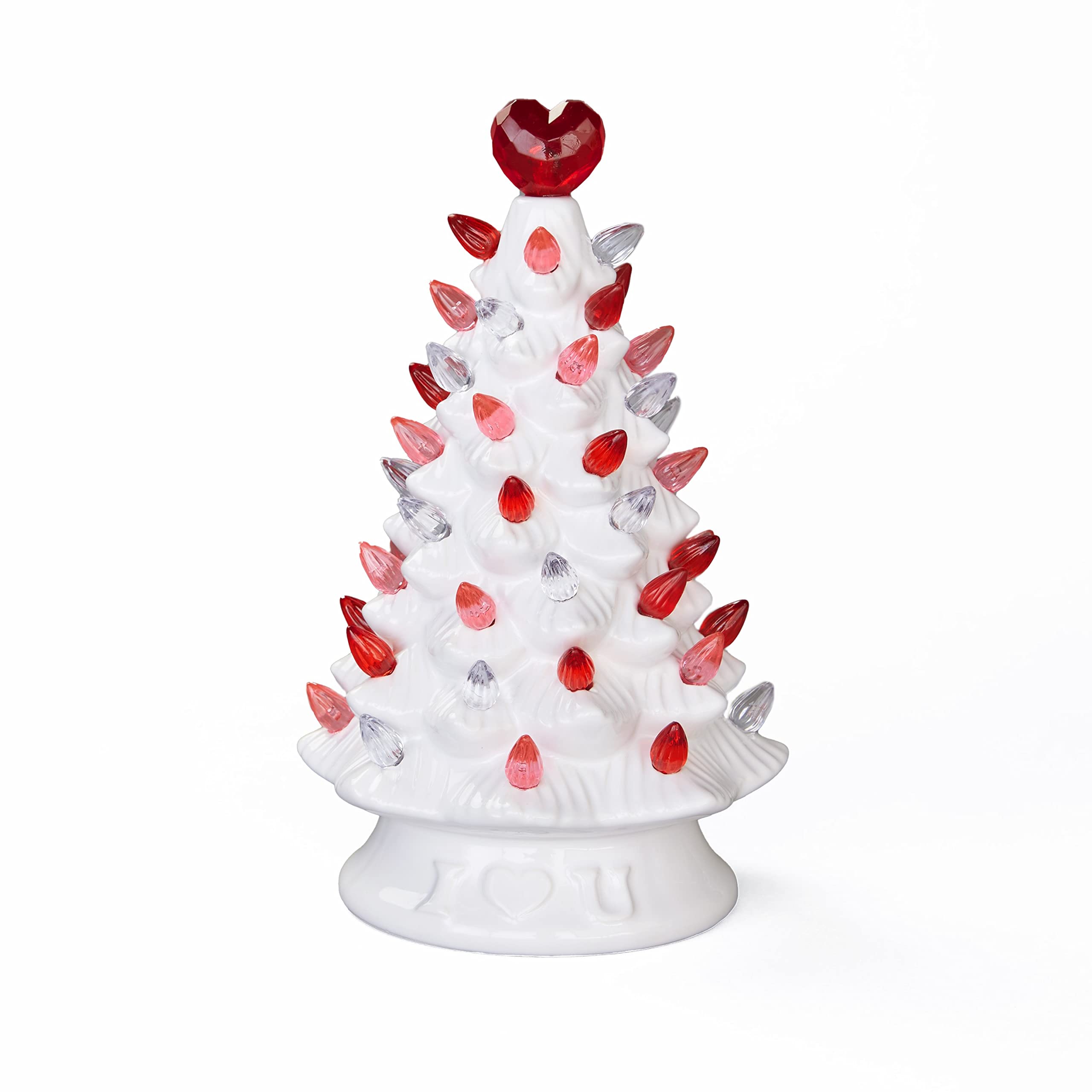 The Lakeside Collection Valentine's Day Retro LED Tree Decoration - Lighted Holiday Accent - Large