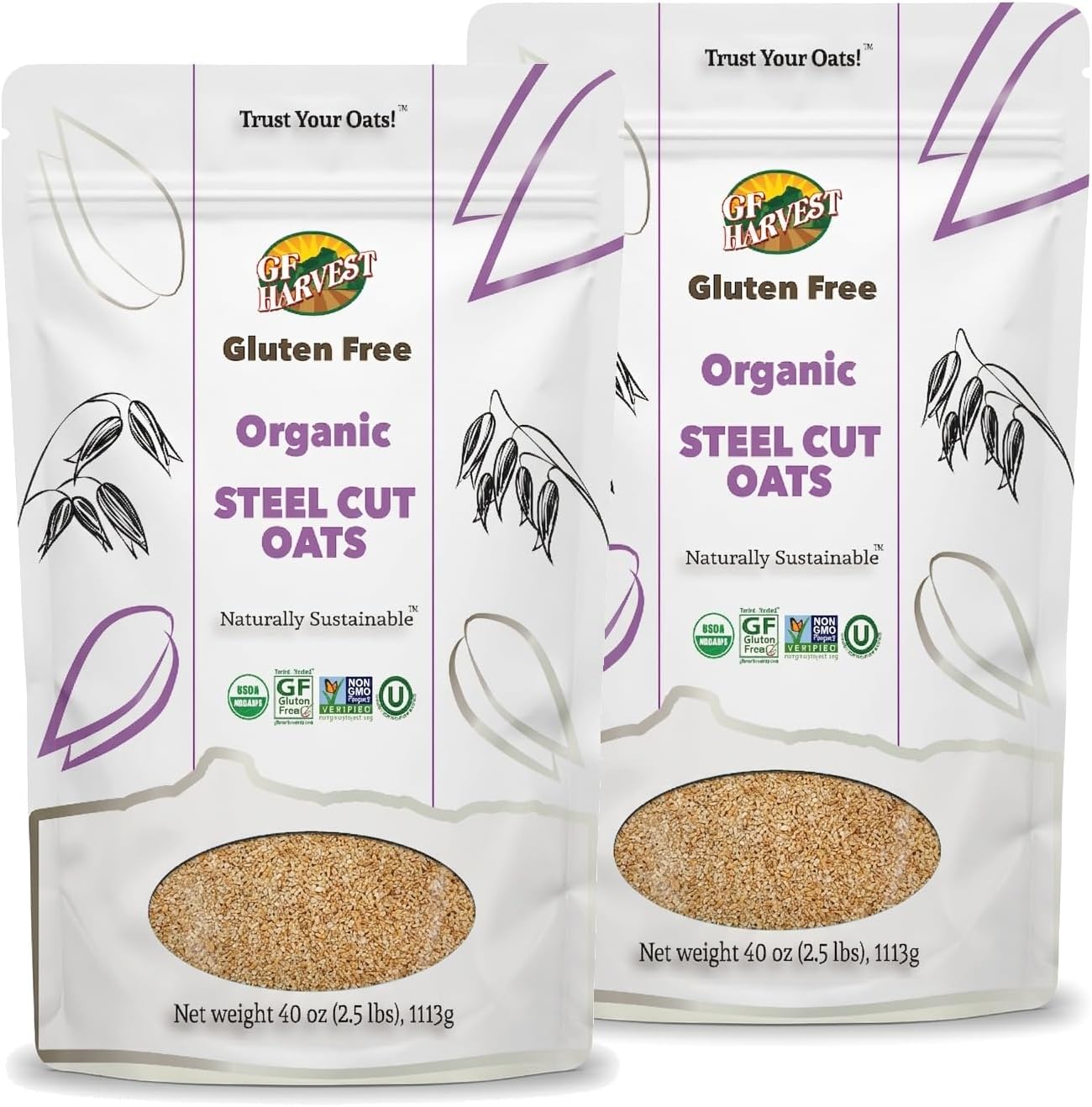 - Gluten Free Certified Organic Whole Grain Steel Cut Oats, 2.5 Pound (Pack of 2)