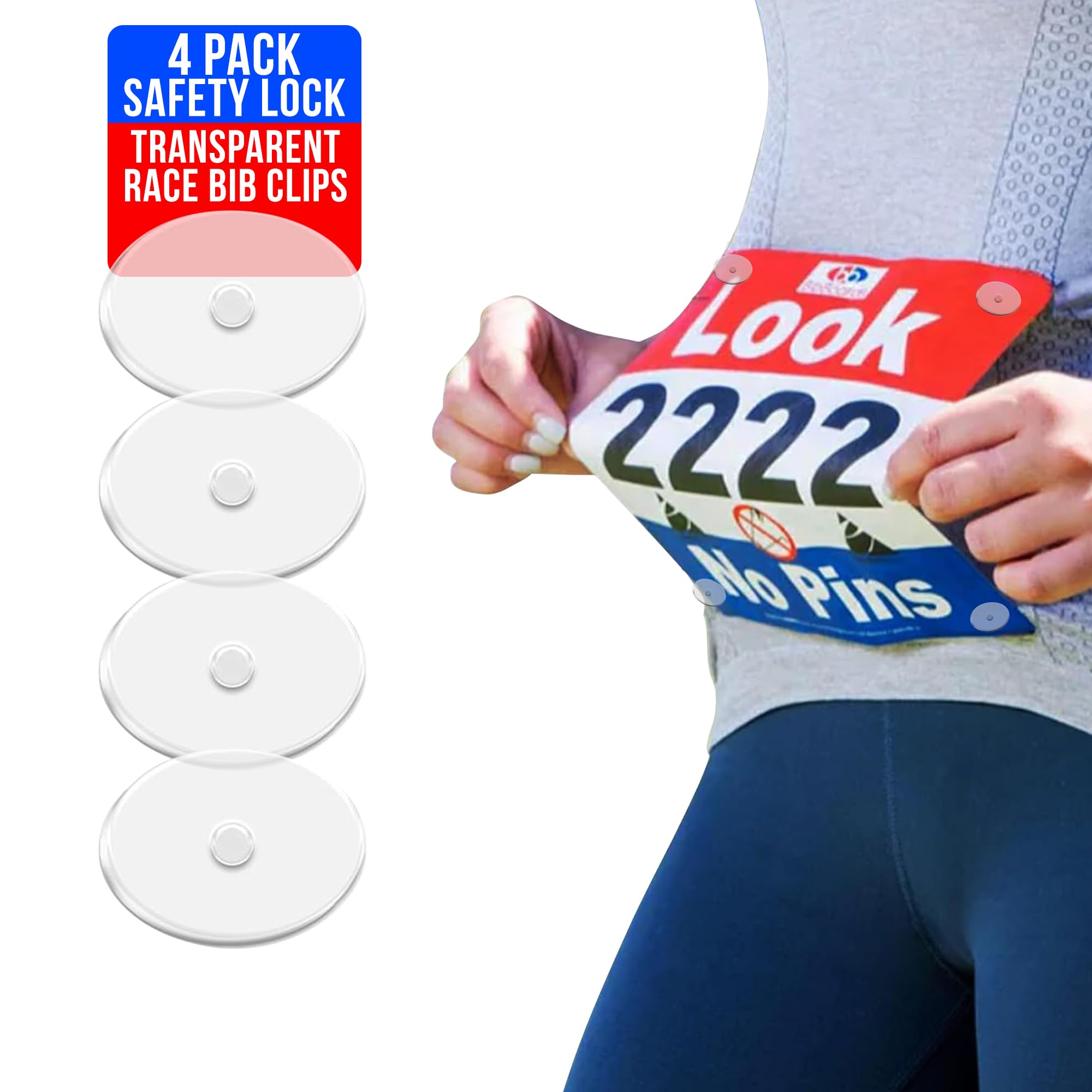 Bib Boards For Runners BibSNAPS Race Bib Clips - Safety Lock Fasteners ...