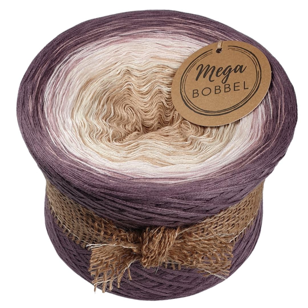 MegaBobbel*Märchentraum*A361* (Außenfarbe: Violett) Farbverlaufsgarn - Lace Garn Bobbel Wolle zum Häkeln & Stricken (4 fädig, 3750m)