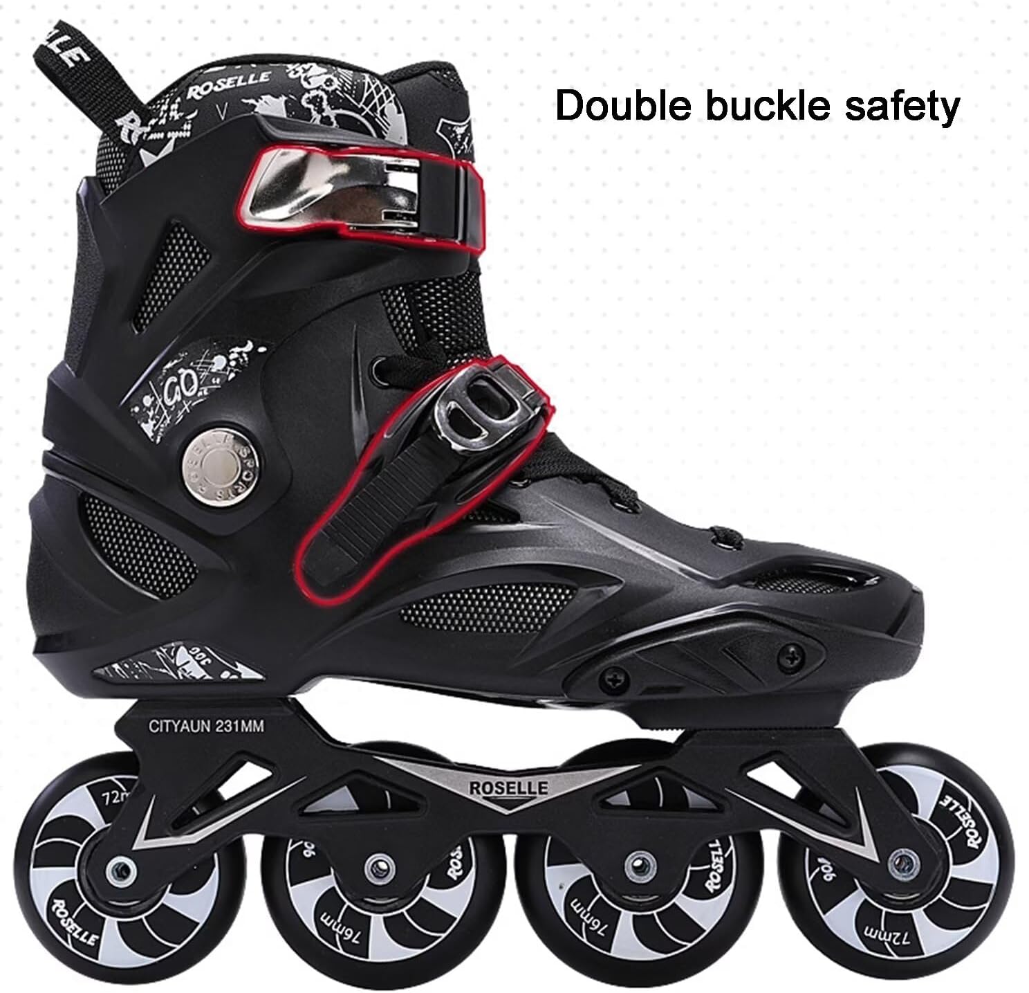 Inline Skate Shoes - Comfortable Breathabl Speed Racing Skates 4 Wheels Roller Skates for Men Women Boy Girl Street Club