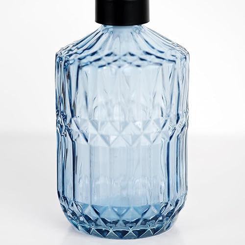 Miniatura 8 de Dispensador de jabón de vidrio grueso verde oscuro de 18 onzas con bomba negra a prueba de óxido recargable, dispensador de jabón de cocina para