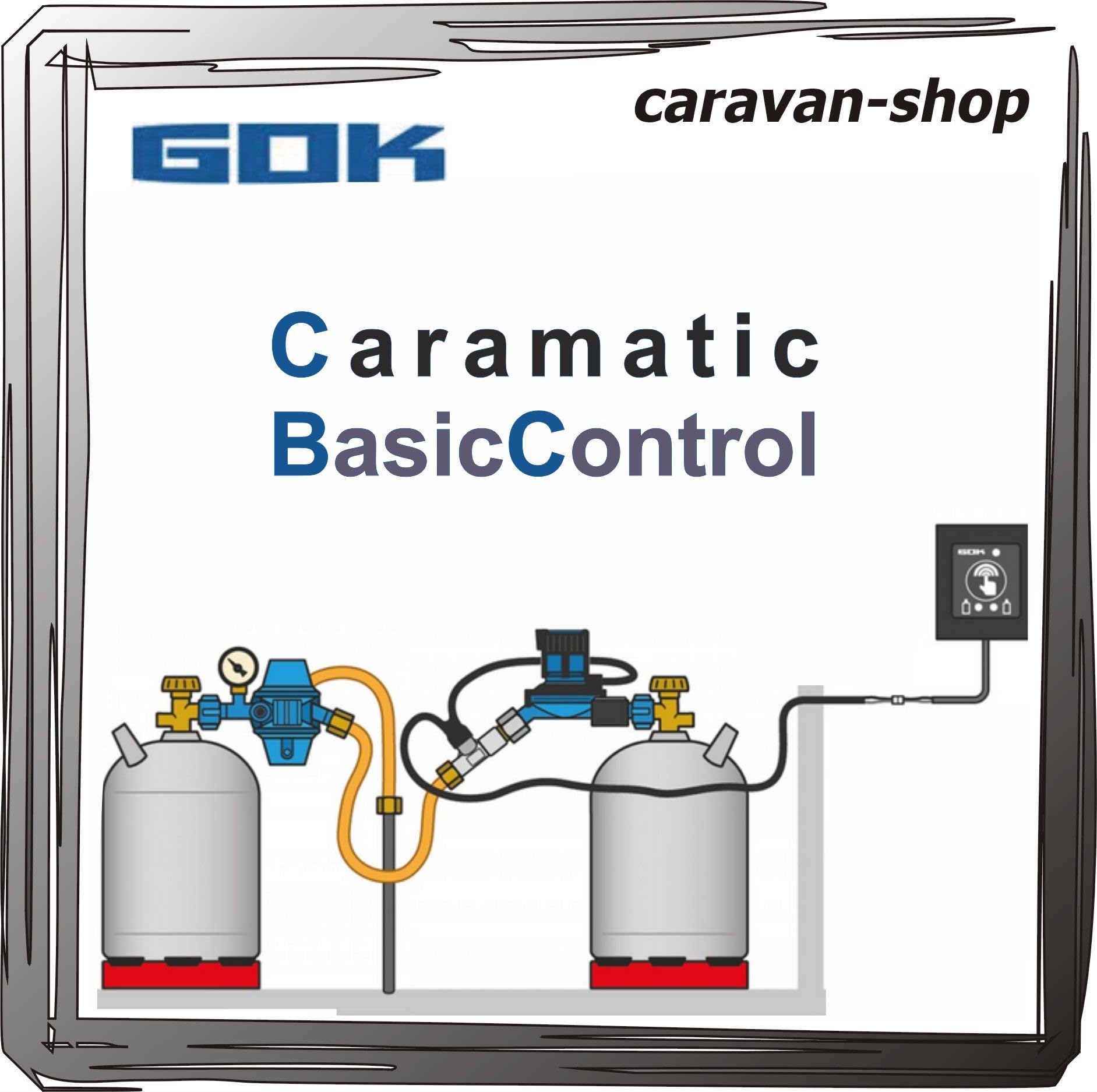 GOK Caramatic Basic Control für Zweiflaschenanlage Komplettset Caravan Boot