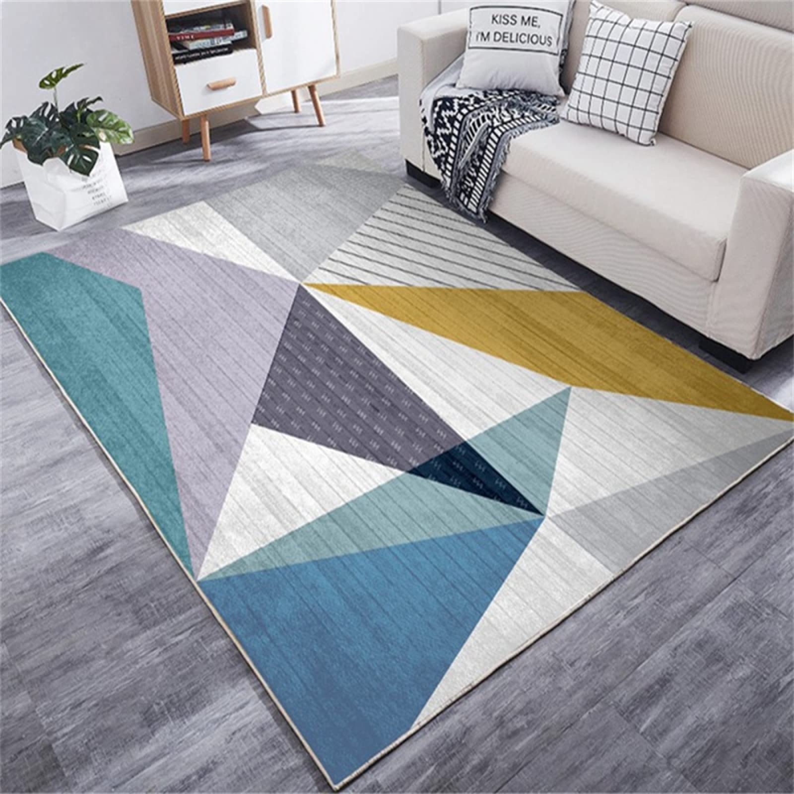 Tapis chambre adulte moderne grand tapis multicolore pour grand salon