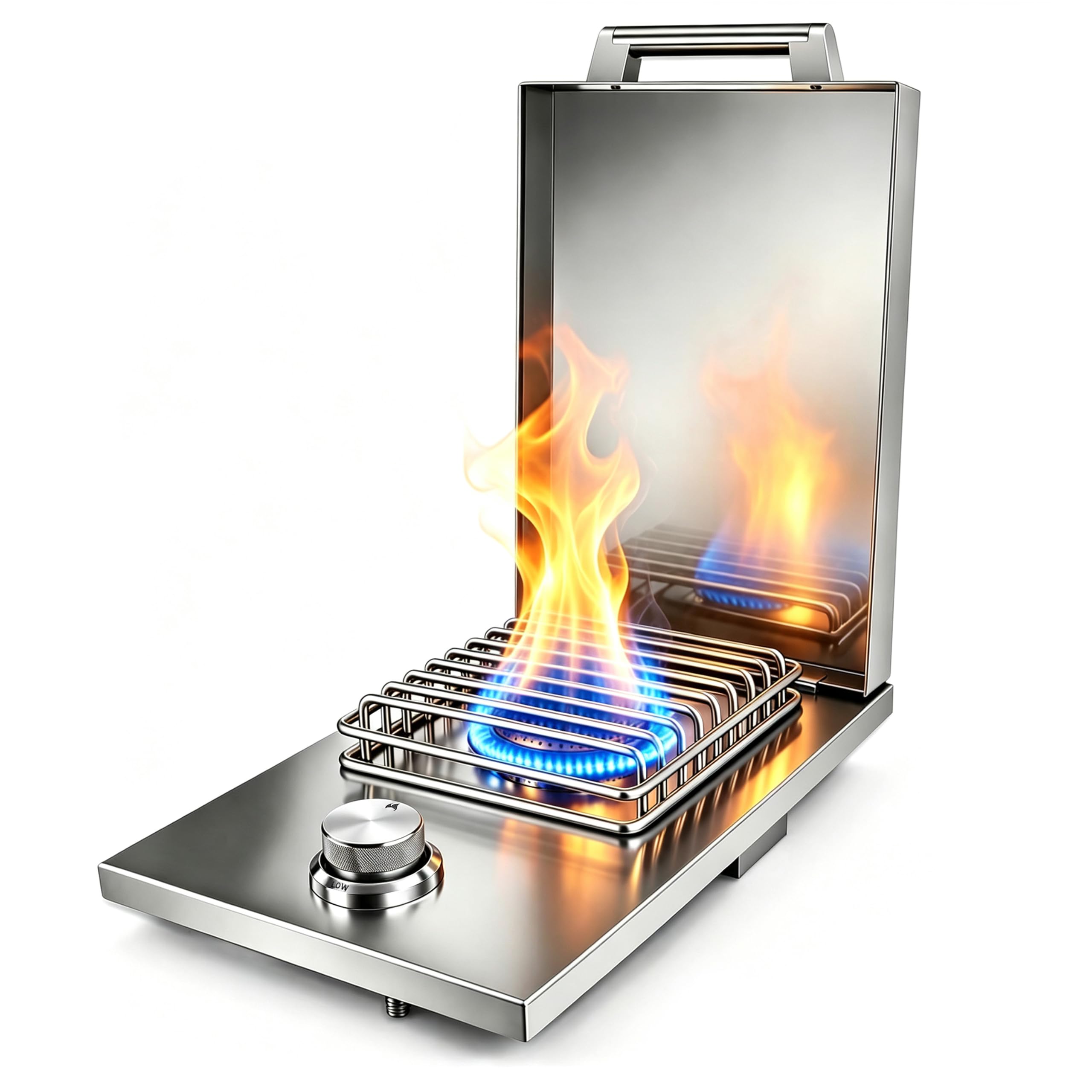 Built In Side Burner for Outdoor Kitchen, Natural Gas &amp; Propane, 304 SS