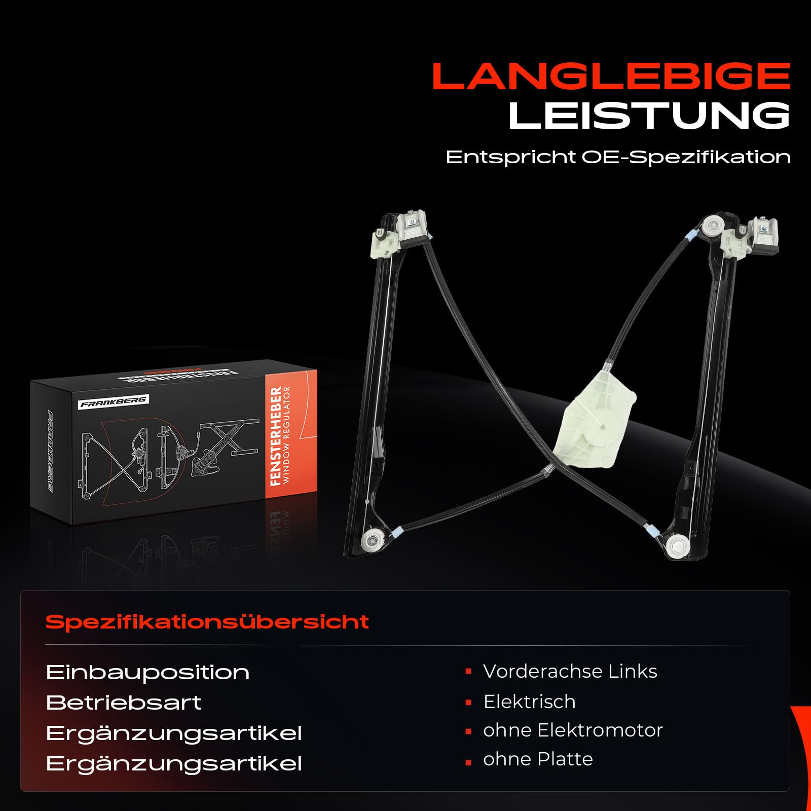 Lève-Vitre Électrique Avant Droit Frankberg – Compatible Seat Leon 1M1 & Toledo II 1M2 (sans Moteur)