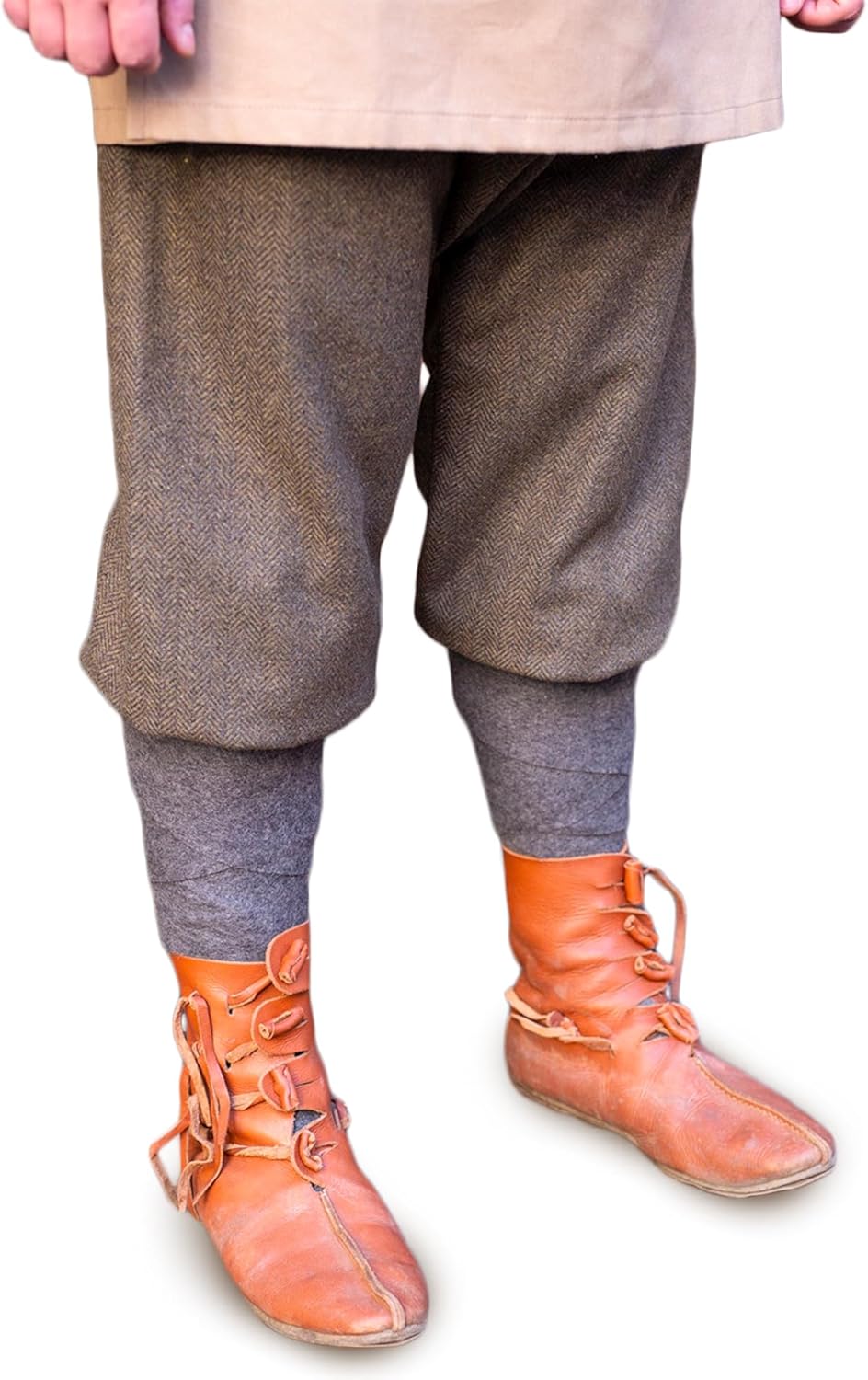 Burgschneider Viking Rus Pants Ivar Wool Blend Herringbone - Historical Trousers for Men LARP & Medieval Reenactment