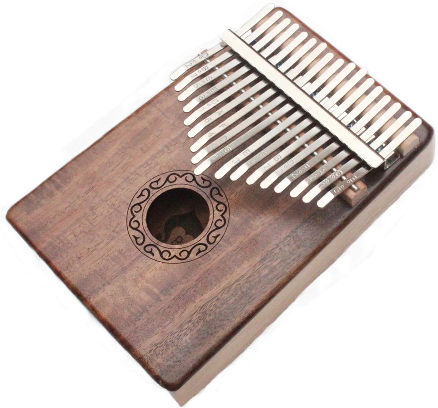 musoo 17 Keys Kalimba Thumb Piano Solid KOA Body with Learning Book, Tune Hammer, Cloth Bag, Sticker and Bilingual Instruction (Natural)