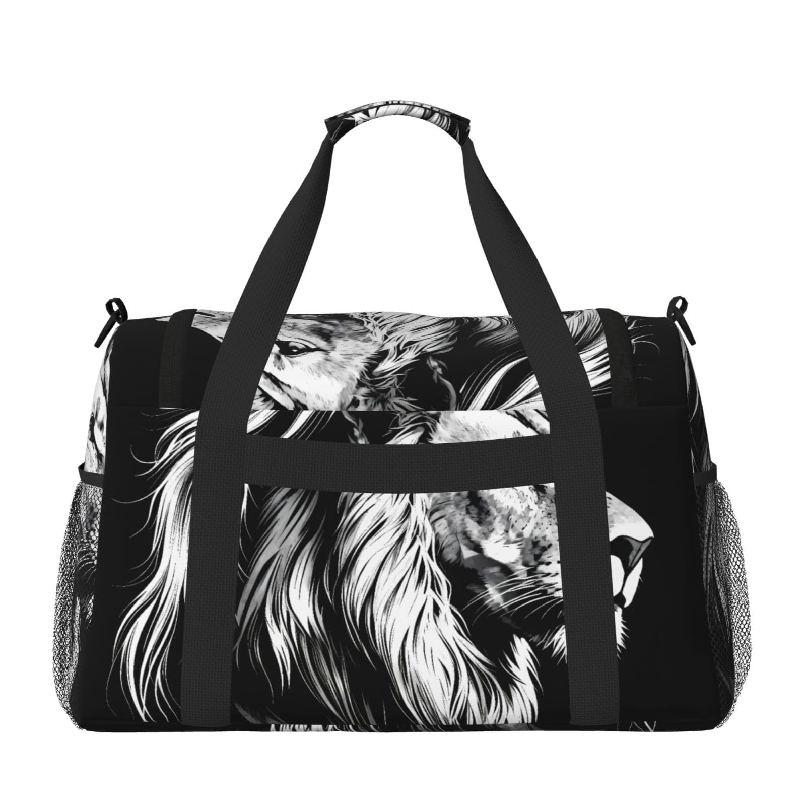Lion Sketch wasserdichte Reisetasche, kompakt, für Sport, Fitnessstudio und Wochenende, für Damen und Herren