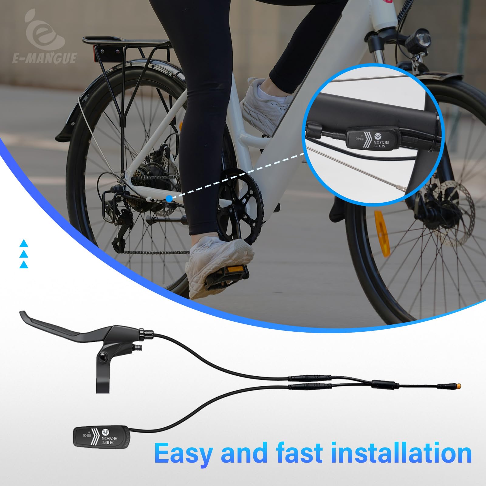 Sensore di cambio E-Mangue per bicicletta elettrica BAFANG BBS01B BBS02B BBS HD, Gear Shift per motore BAFANG, Ebike con spina a 3 pin