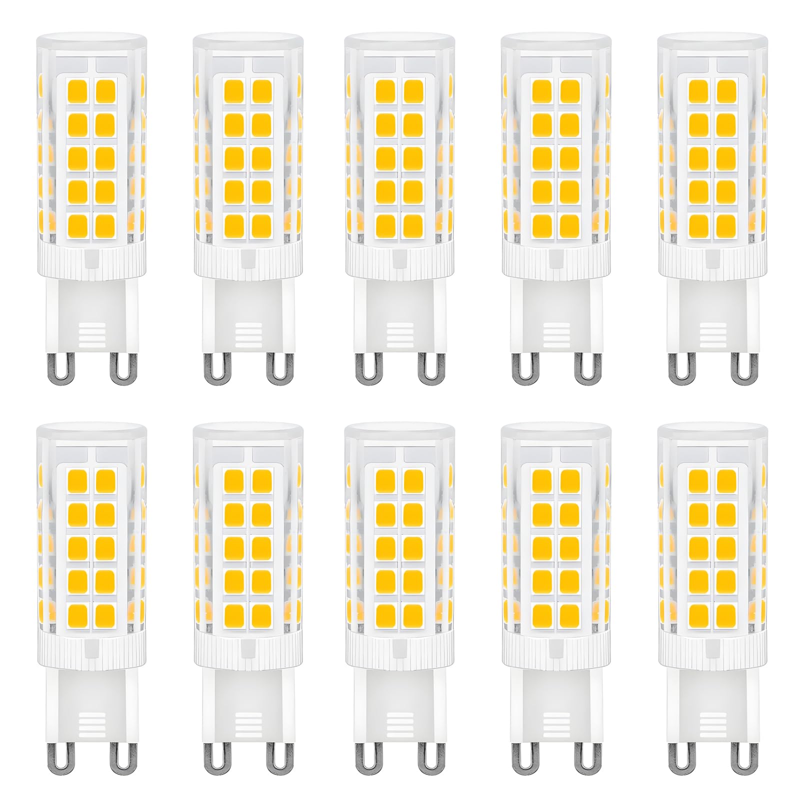 HUAMu G9 LED Energy Saving Light Bulb, Ceramic Base, 2835SMD, 5W, 50W Halogen Equivalent, Warm White 3000K, 500LM, AC220-240V, 360° Viewing Angle, 10-Pack — image 1