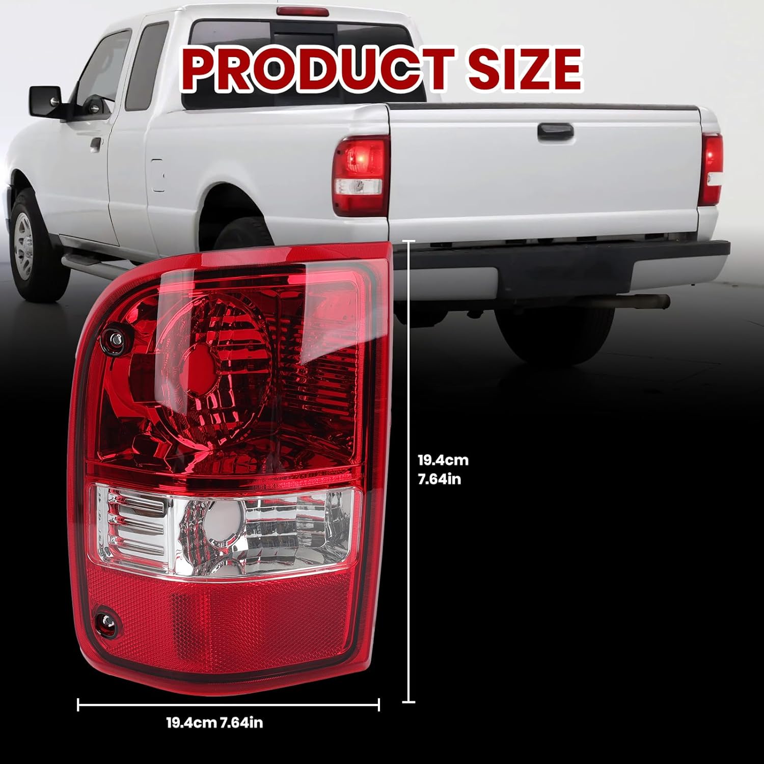 Tail Light Housing Rear Lamp For Ford ranger 2006 2007 2008 2009 2010 2011 Replaces #6L5Z13405AA #FO2819111 (Left Driver Side)