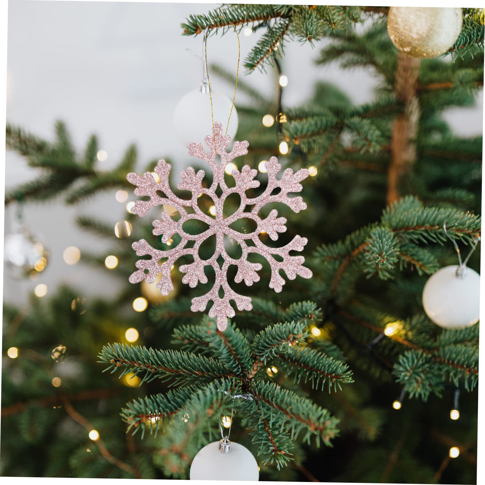 Zerodeko 108stücke Titel Teiliges Weihnachts-Schneeflocken-Dekorationen Aus Glitzernde Hängende Ornamente Für Festliche Anlässe Für Weihnachtsbaum Und Winterpartys
