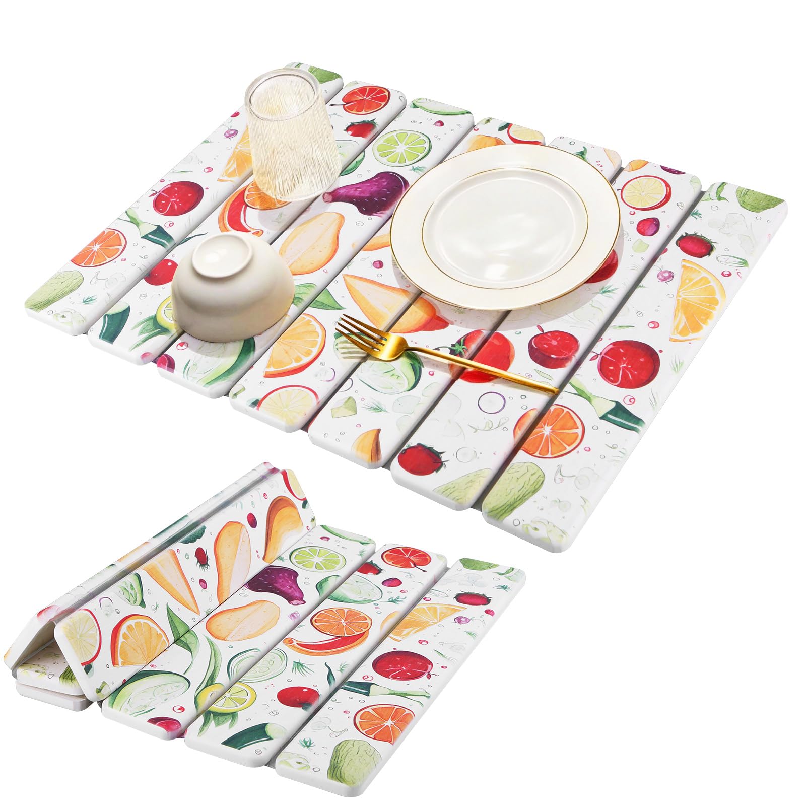 Stone Drying Mat for Kitchen Counter 30x40cm Foldable Non-Slip Stone Drying Pad Reusable Dish Drainer Mat Diatomite Drying Stone Mat with Exquisite Patterns for Sink Dish Rack Marble Worktop โ image 1